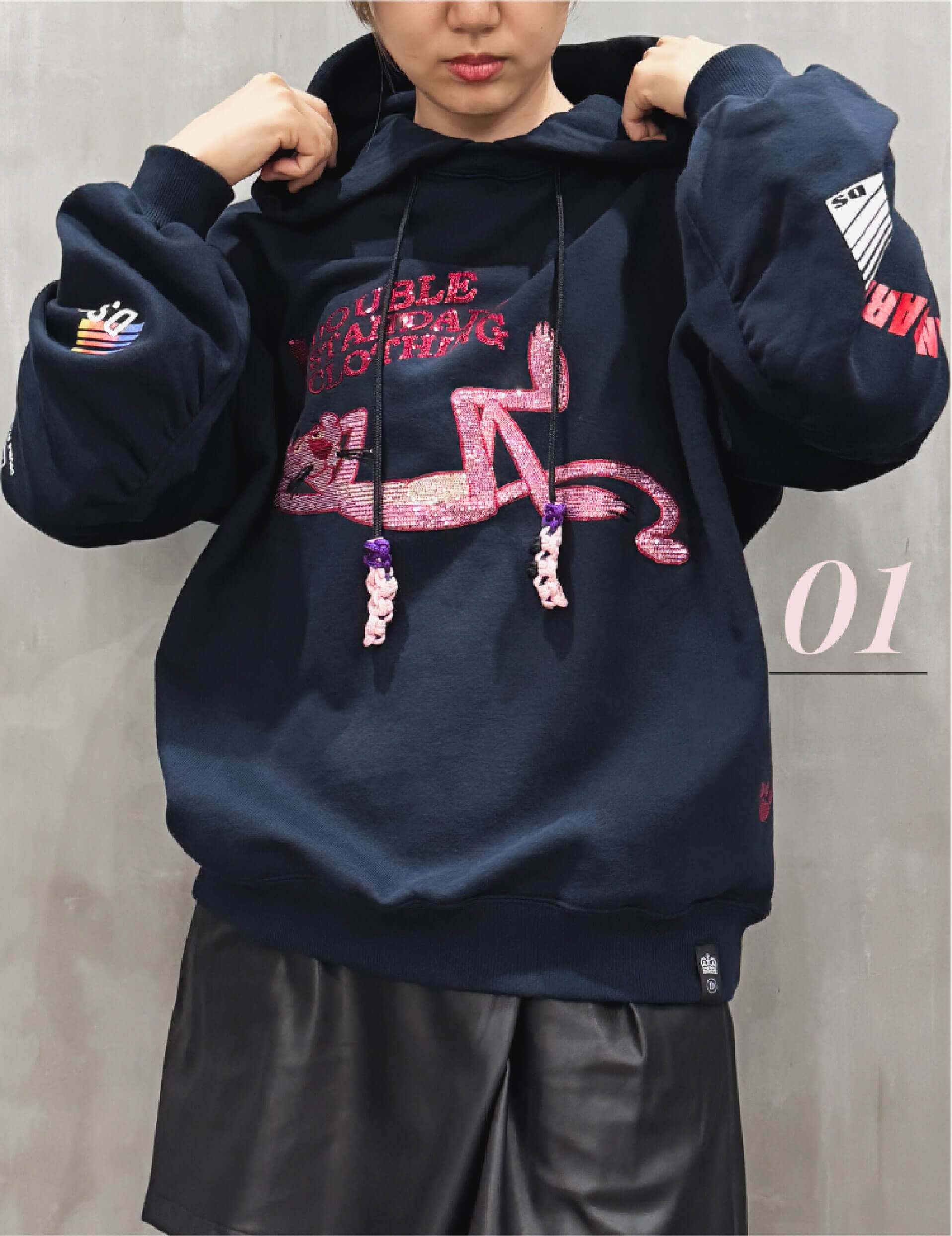 DOUBLE STANDARD CLOTHING（ダブルスタンダードクロージング）｜PINK PANTHER × DSC / Volume Sleeve Hoodie｜0208-420-243