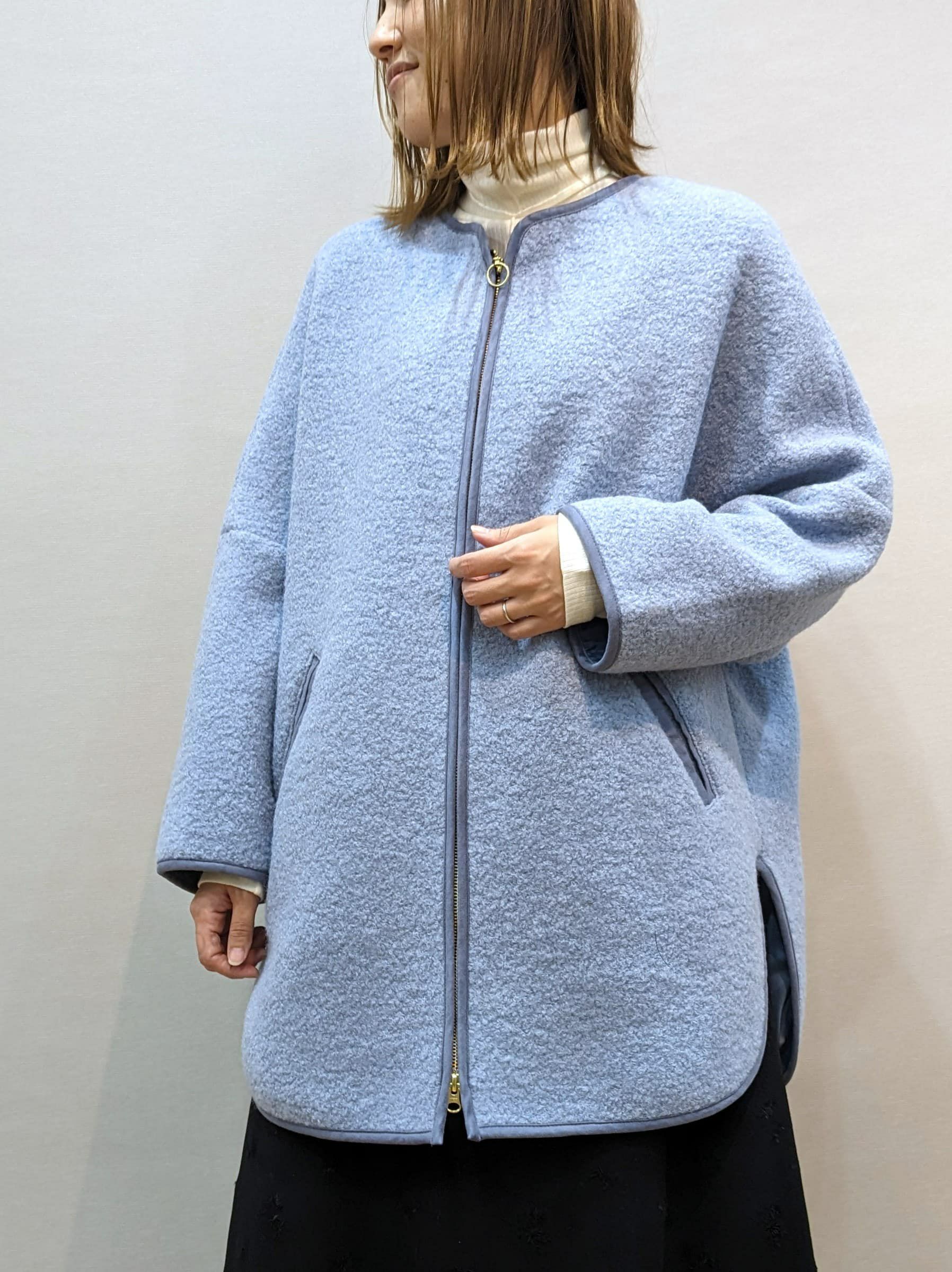 SALE】trois（トロワ） | ウールボアノーカラーZIPコート | T236-84044