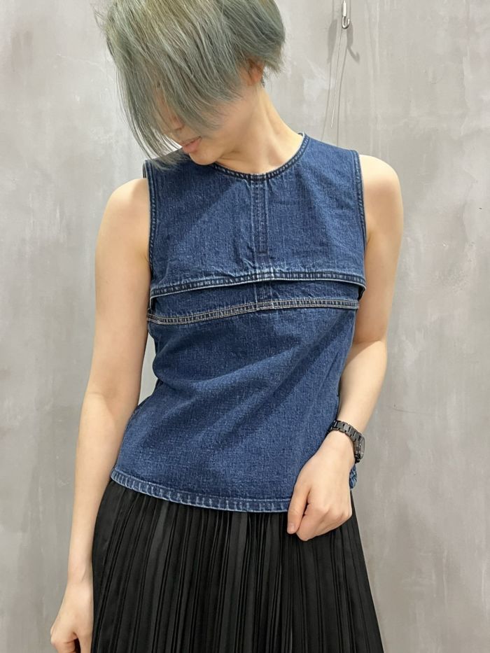 beautiful people（ビューティフルピープル）｜selvedge denim sleeveless top｜7425110027 |  MFG WEBSTORE