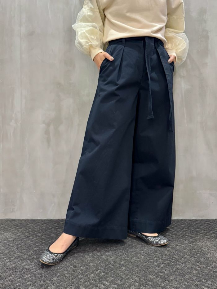 De bon coer(ドゥボンクール)|タックワイドベルトパンツ |52819