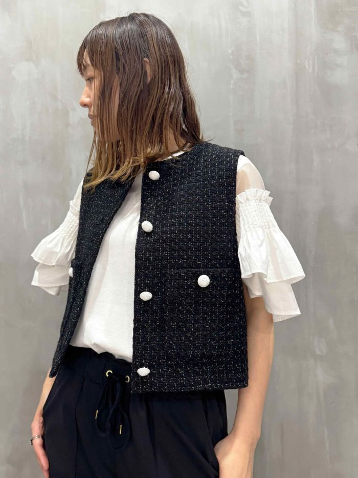 【20%OFFセール】De bon coer(ドゥボンクール)|ツイードベスト|32378