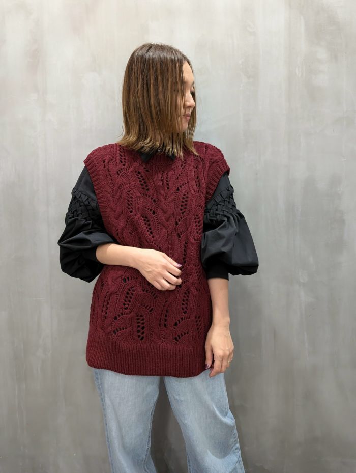 【20%OFFセール】CHIGNON(シニヨン)|ケーブルニットベスト|9244-093DP