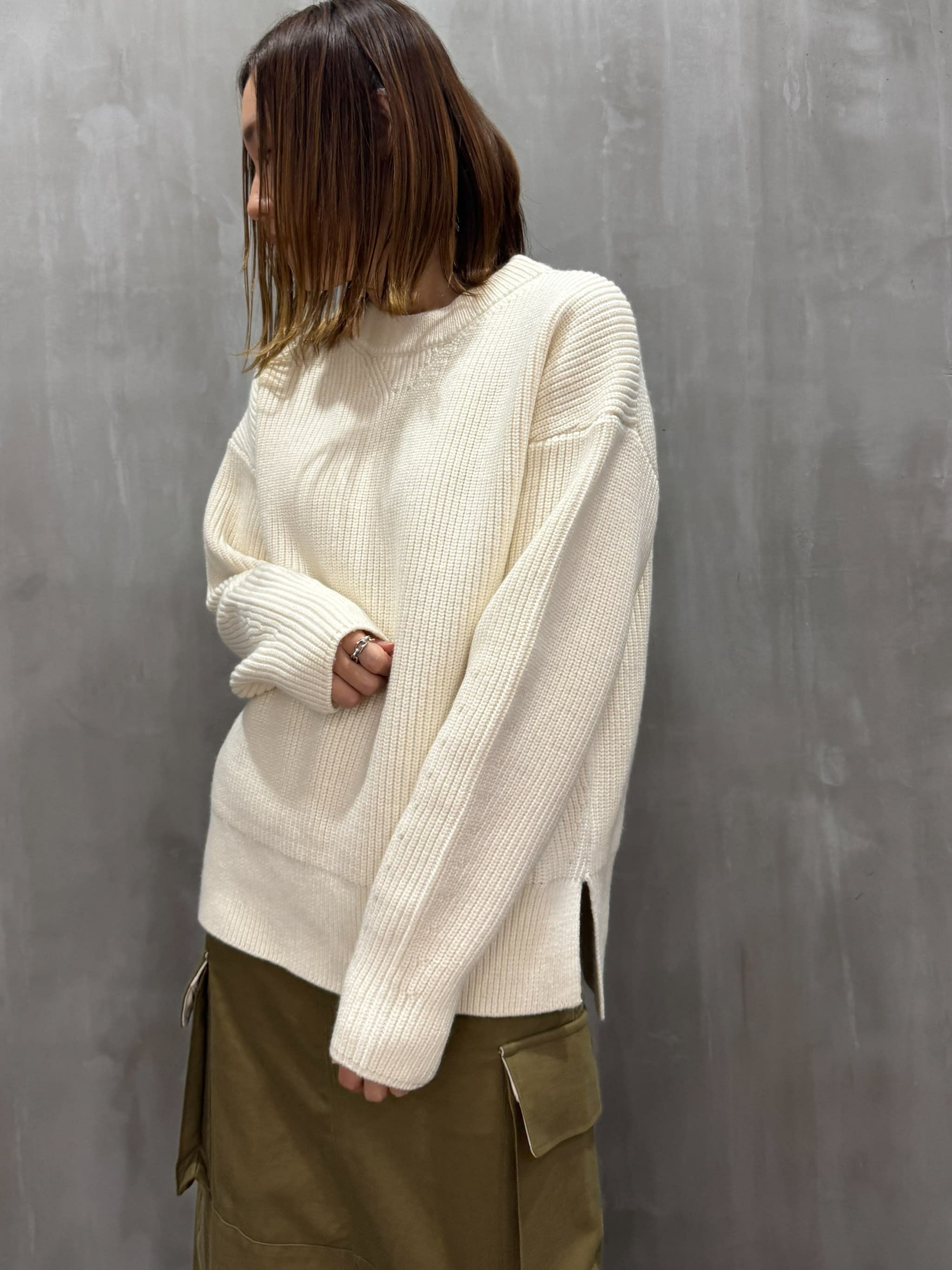 SIWALY fluid(シワリーフルイド)|Ridge Knitting Pull-over【unisex】|524327