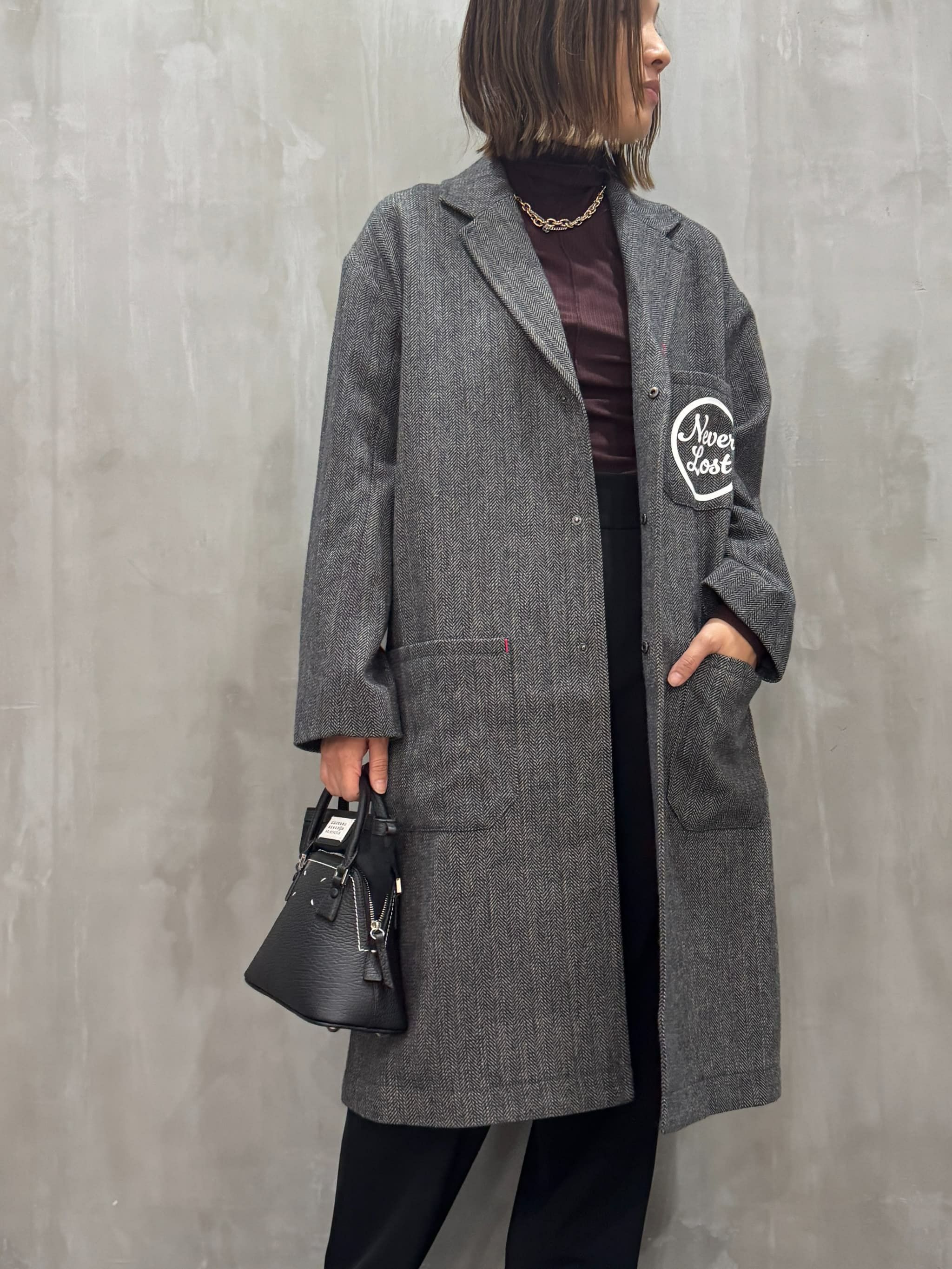 THOMAS MAGPIE(トーマスマグパイ)|T/W Herringbone Long Coat|2244220