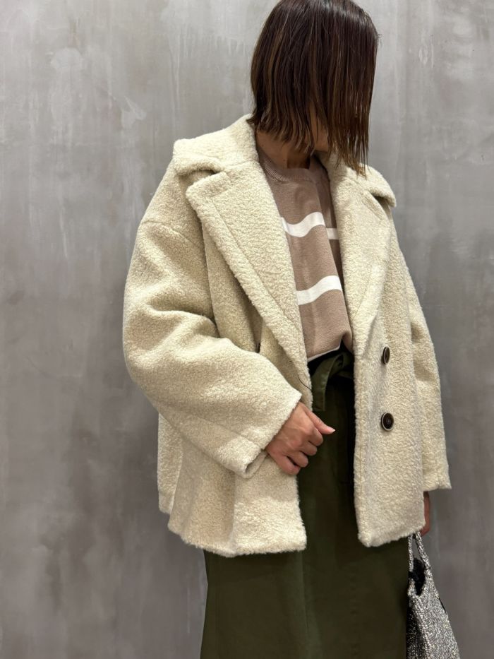 【20%OFFセール】Lallia Mu(ラリア・ムー)|テーラードカラーボアコート|2414102