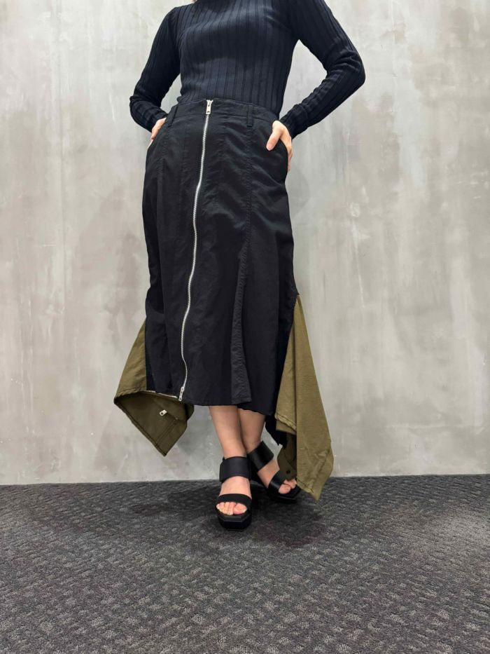 beautiful people(ビューティフルピープル)|double-end tropical wool flare skirt|1525107032