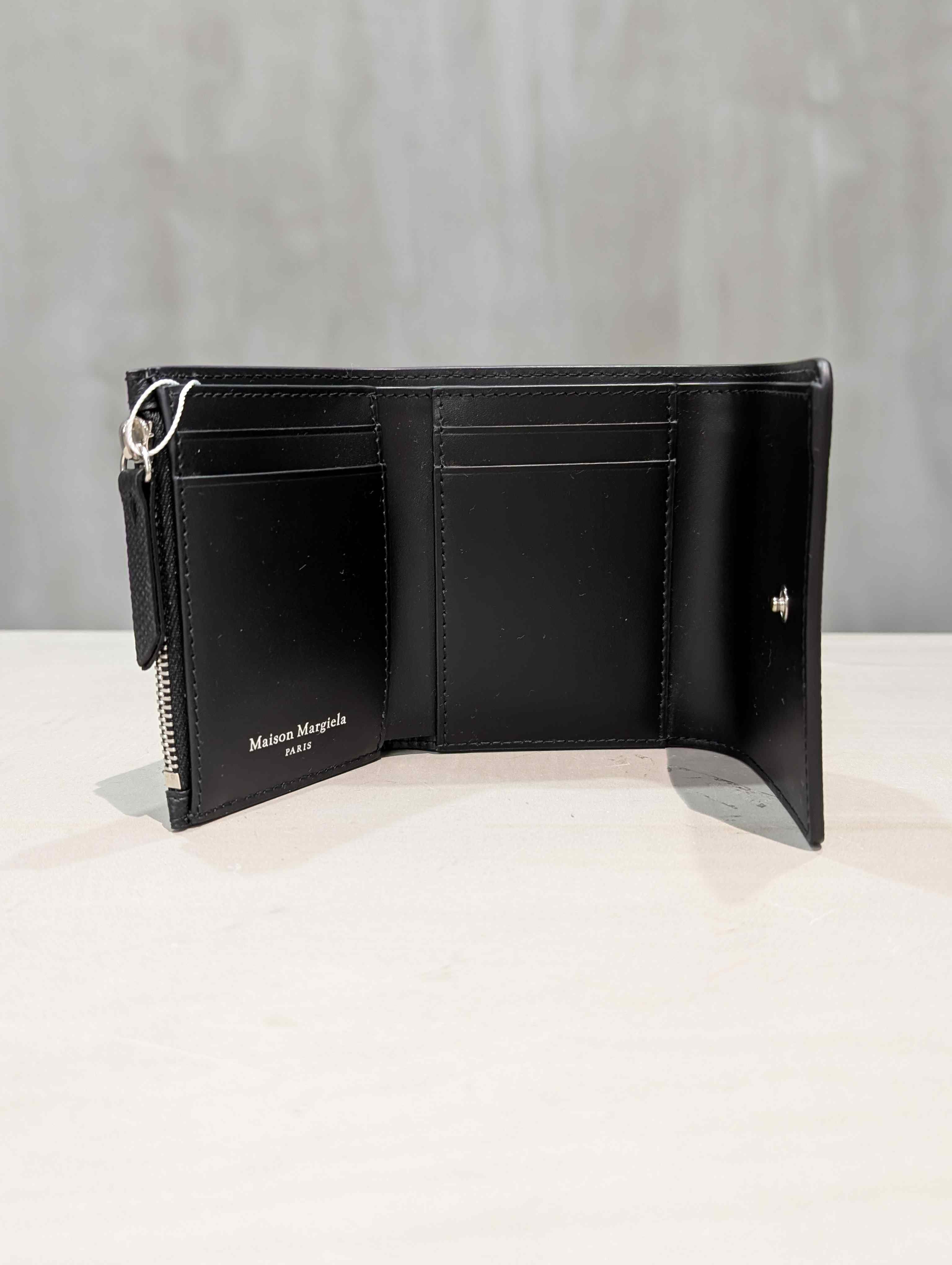 Maison Martin Margiela ×  スリーピース Black Leather Card Holder Slate Blue | Maison Margiela