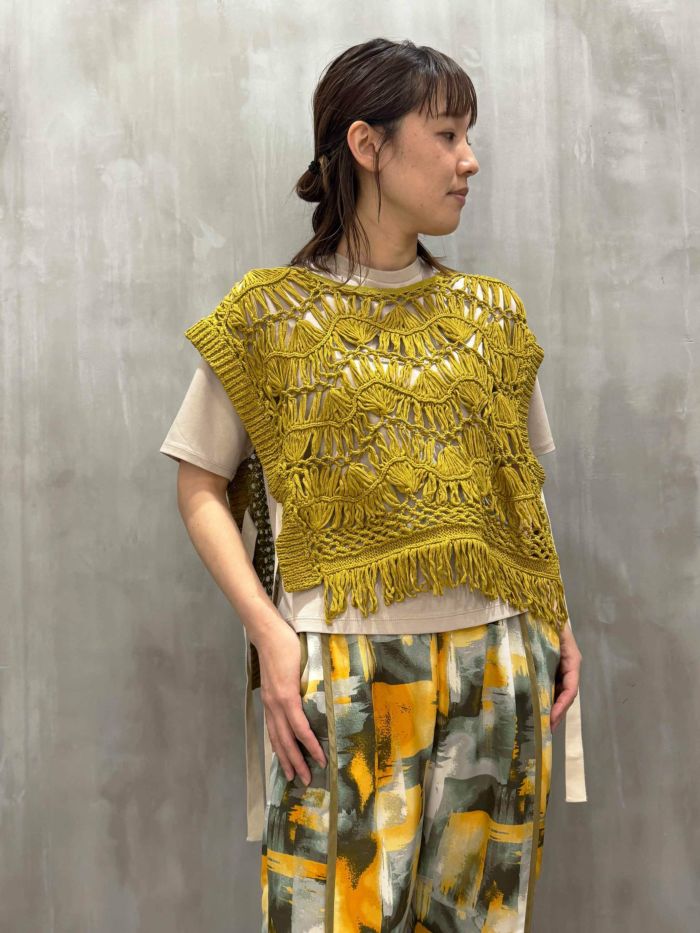 【20%OFFセール】Lallia Mu(ラリア・ムー)|クロッシェニットベスト|2512441