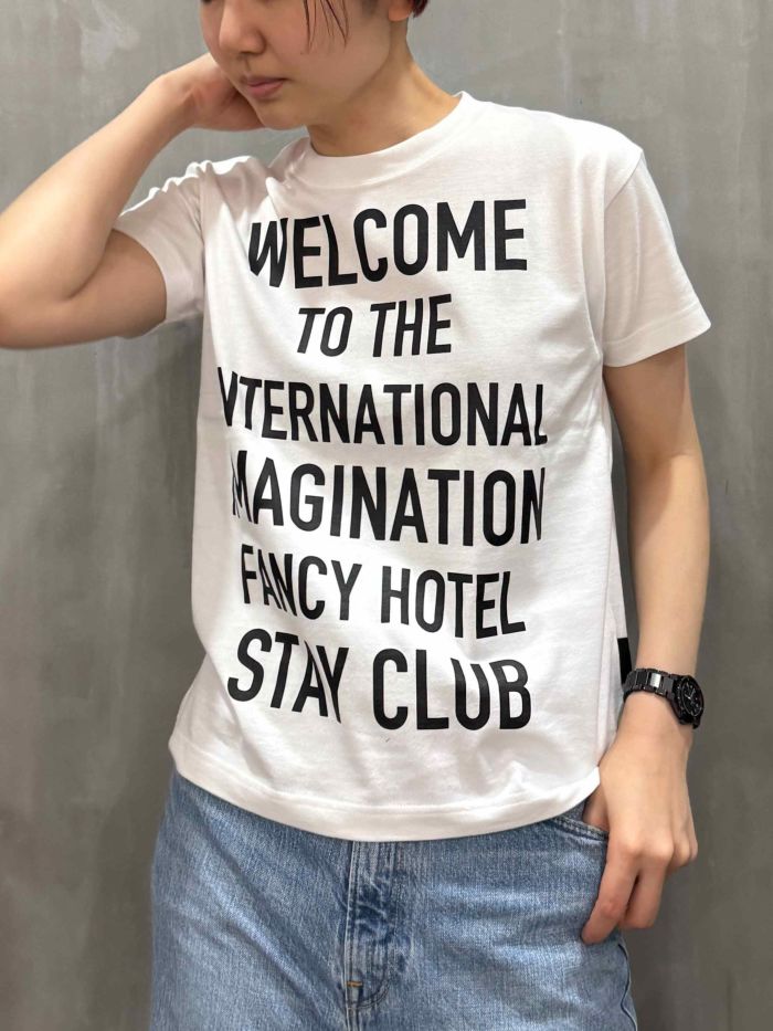 THOMAS MAGPIE(トーマスマグパイ)|40/2 Cotton Plain T-shirt(mini) 『WELCOME TO ... STAY CLUB』|2252871