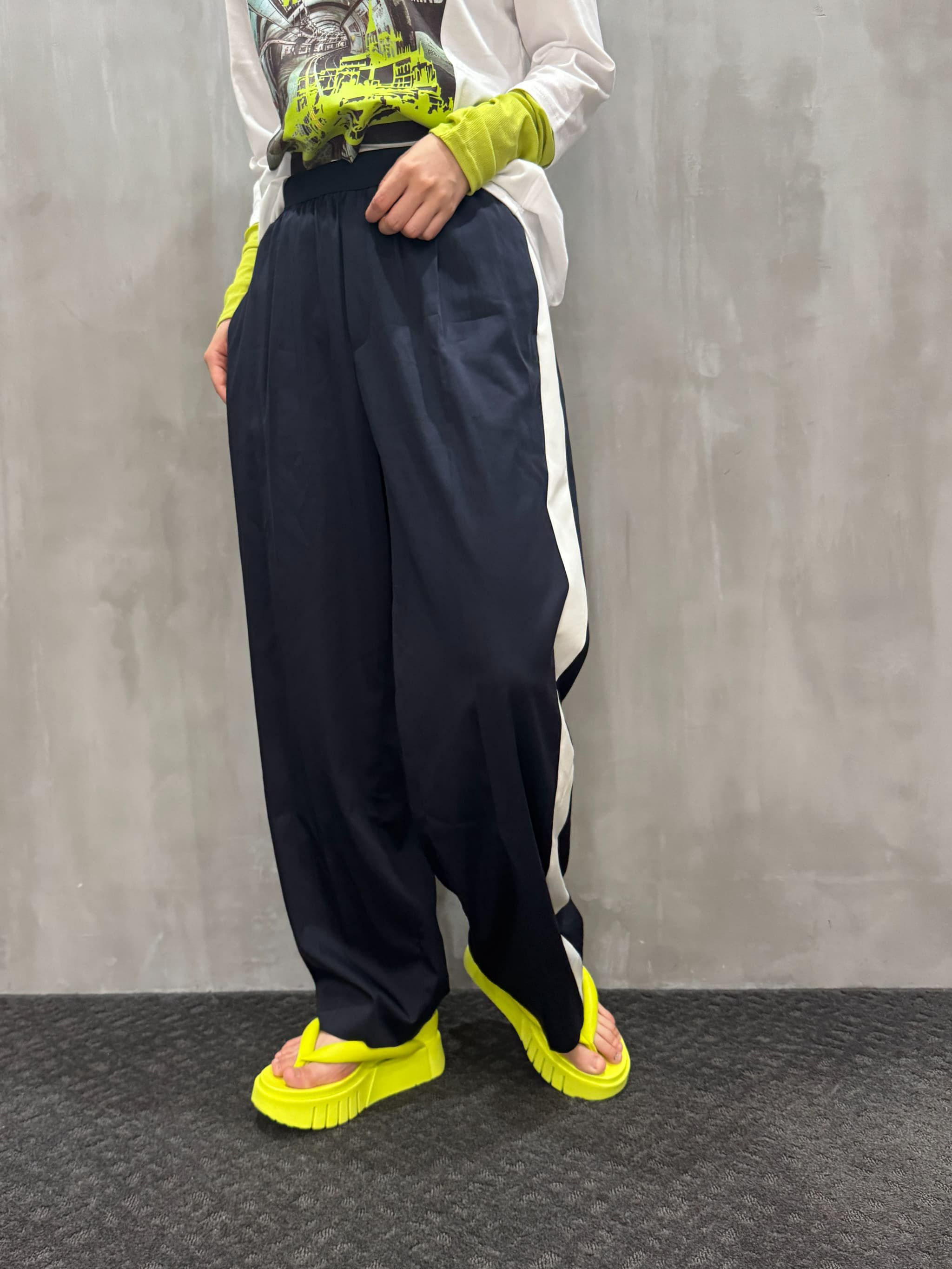 20％OFFセール】ayane（アヤン）｜麻混タックワイドパンツ