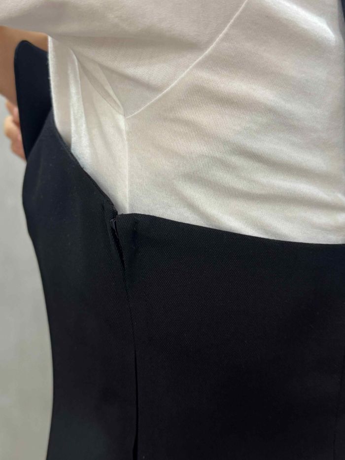 neer nippon ニアーニッポン シャドーチェックバックスラッシュジレ near.nippon（ニアーニッポン）｜ウール ビスチェ｜718-2526