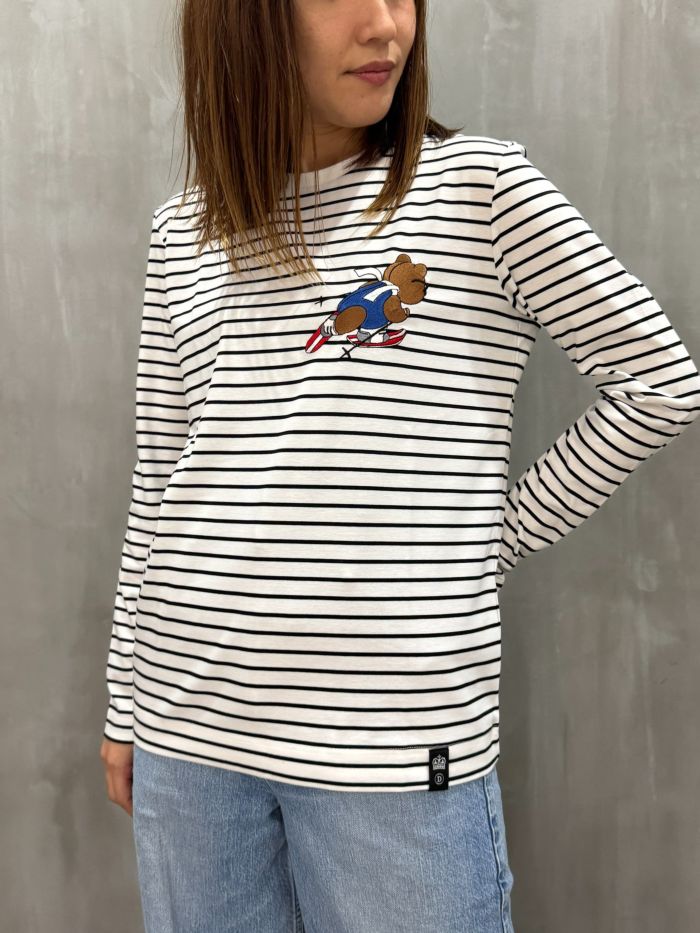 DOUBLE STANDARD CLOTHING(ダブルスタンダードクロージング)|スキーベア刺繍Tシャツ|0208-270-253