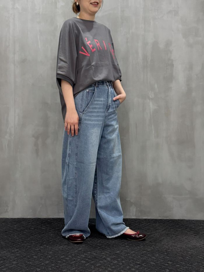 パシオーネ★テンセルデニムトップス trois（トロワ）｜テンセルデニム バレルパンツ｜T256-87002