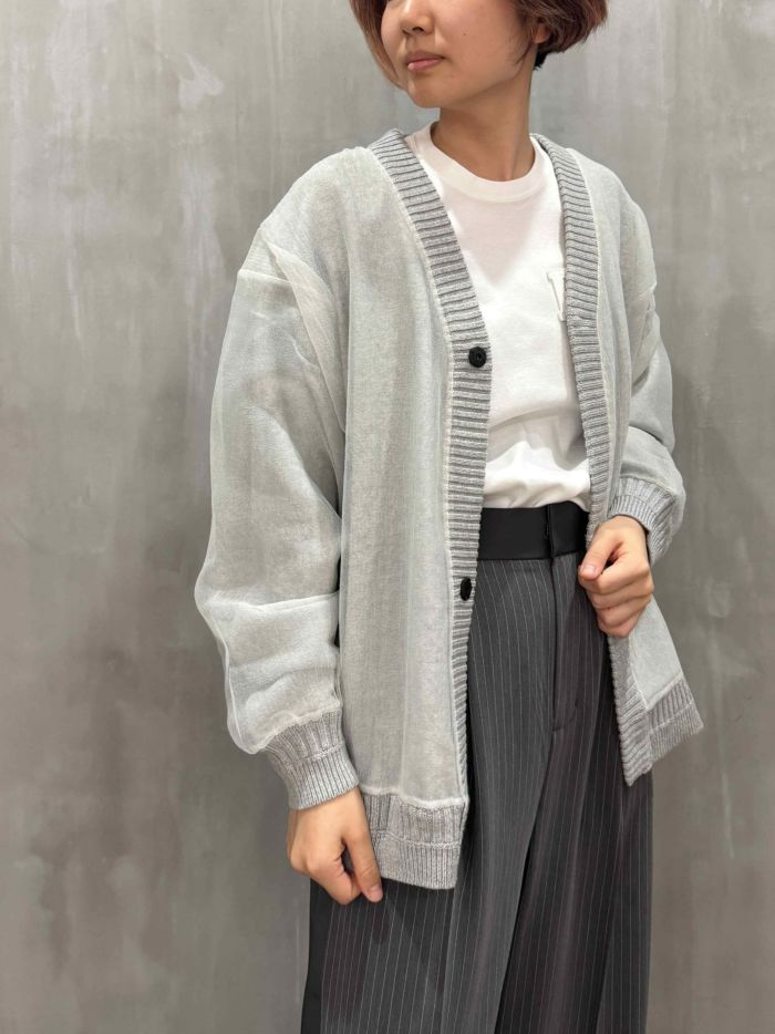 SIWALY fluid(シワリーフルイド)|Sheer Reversible Cardigan|525303