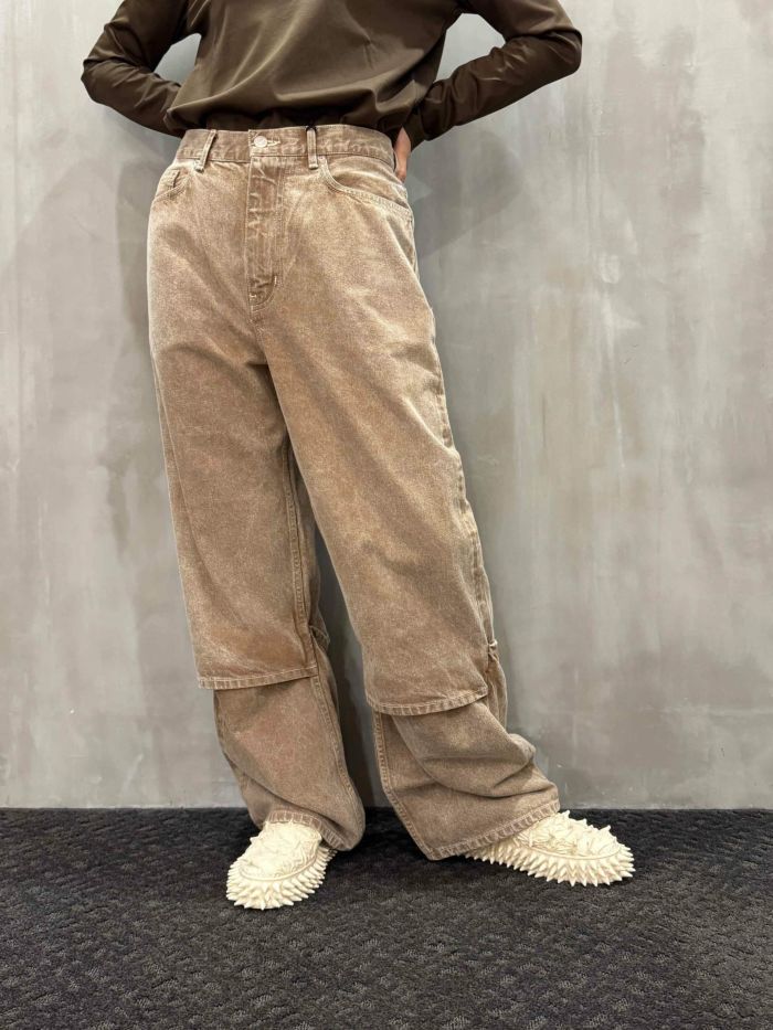 【ラスト1点】beautiful people(ビューティフルピープル)|organic FOX brown flip hem pants|1545105039