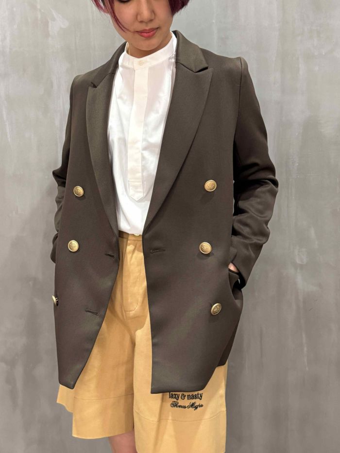 美品✨トーマスマグパイ ショートジャケット リネン 22SS THOMAS MAGPIE（トーマスマグパイ）｜T/R Stretch MUJI Double