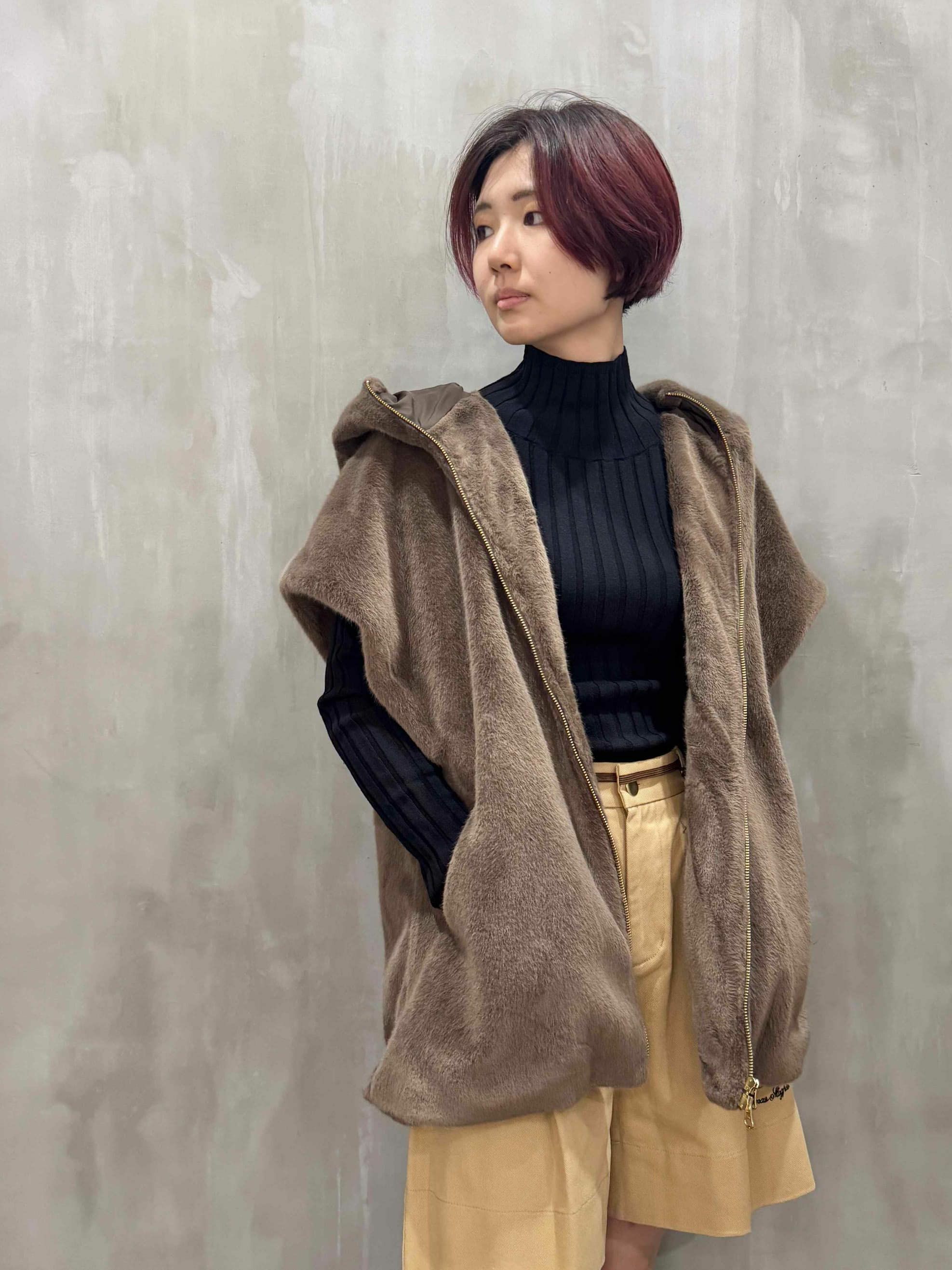 【20%OFFセール】MARGAUX VINTAGE(マルゴーヴィンテージ)|mink fur hoodie vest|MG JK-25072-A