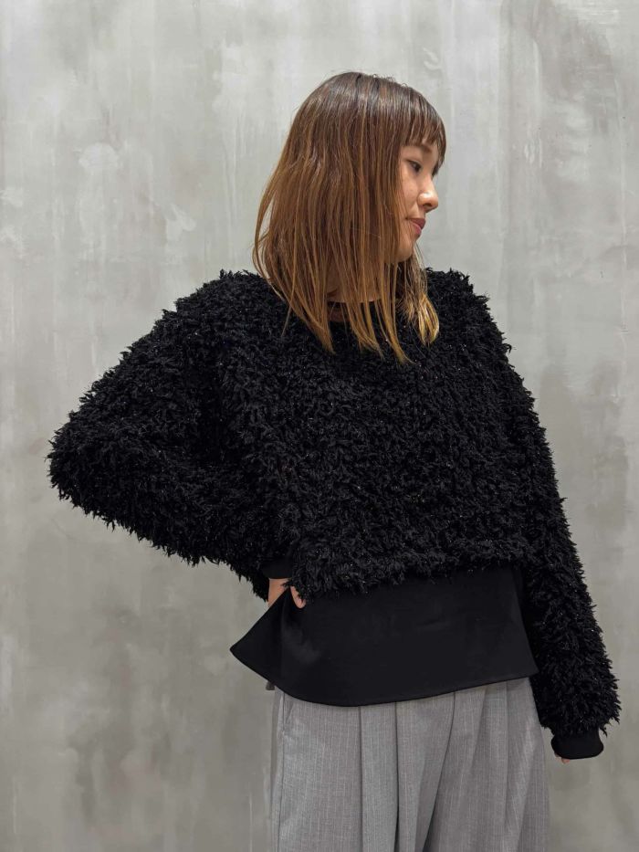 CYAN TOKYO(シアントーキョー)|lame shaggy boa blouse|504372