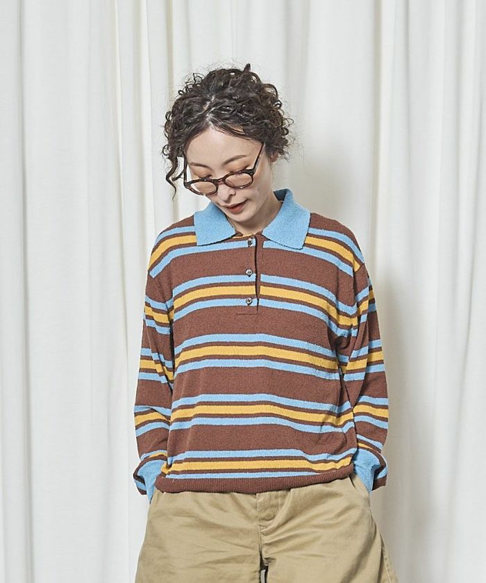 【2月入荷予定】THOMAS MAGPIE(トーマスマグパイ)|Summer Border Knit Polo|2261710