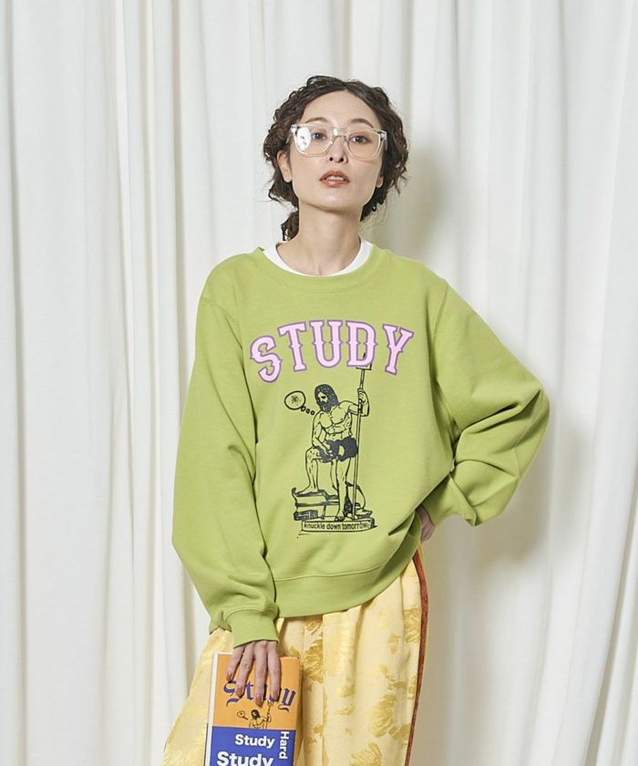 【2月入荷予定】THOMAS MAGPIE(トーマスマグパイ)|C/T Sweat(Middle)『STUDY』|2261831