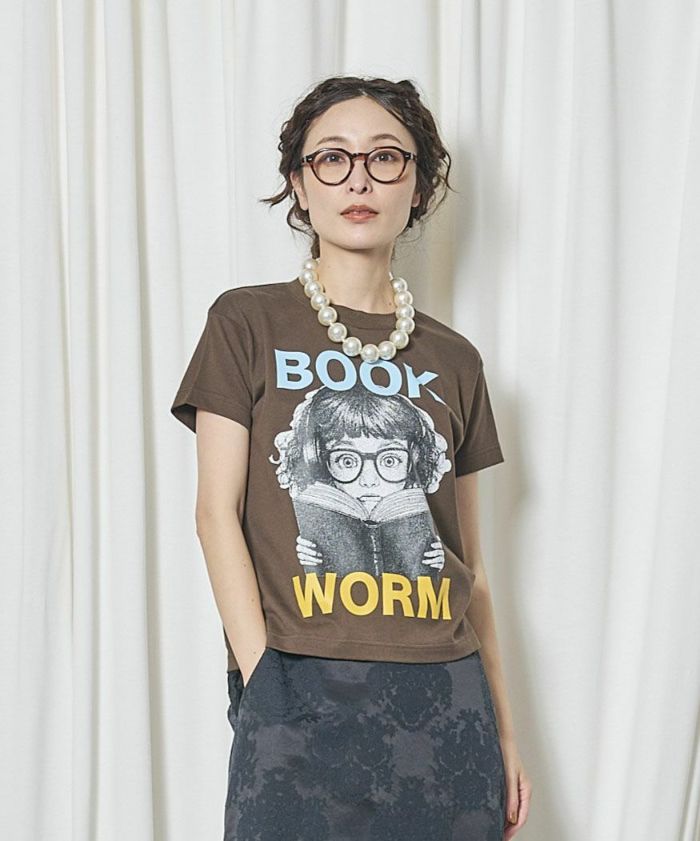 【3月入荷予定】THOMAS MAGPIE(トーマスマグパイ)|30/2 度詰め天竺Tshirt(mini)『BOOK WORM』|2261844