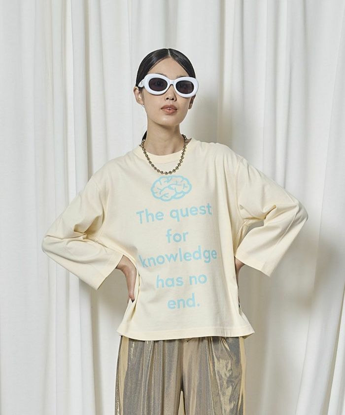 【3月入荷予定】THOMAS MAGPIE(トーマスマグパイ)|30/2 度詰め天竺Long Tshirt『The quest for knowledge has no end.』|2261853