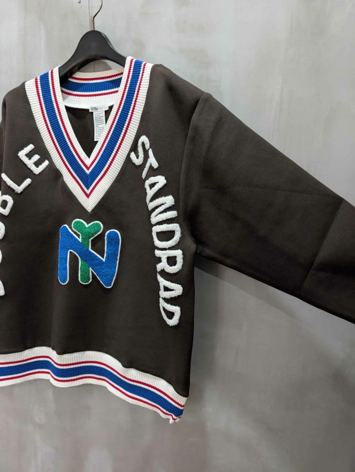 DOUBLE STANDARD CLOTHING ロゴニット グレー 36 中古・古着通販】DOUBLE STANDARD CLOTHING (ダブルスタンダード