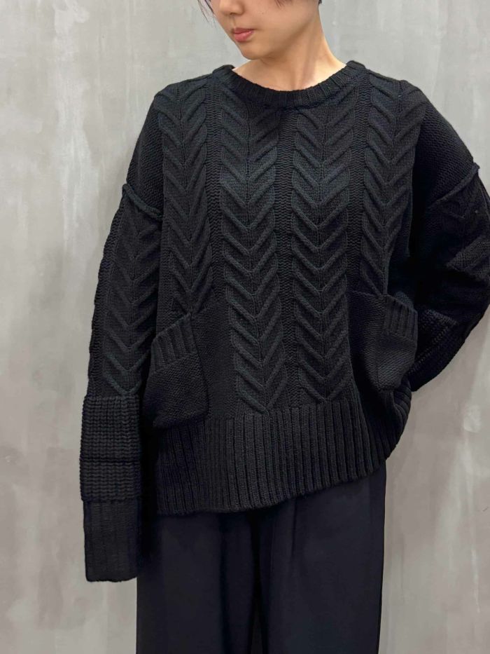 ANTHOM(アントム)|メリノウール混 ケーブルKNIT|A32548