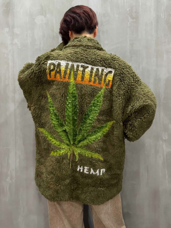 doublet(ダブレット)|HAND-PAINTED HEMP FAUX FUR JACKET|25AW10BL227