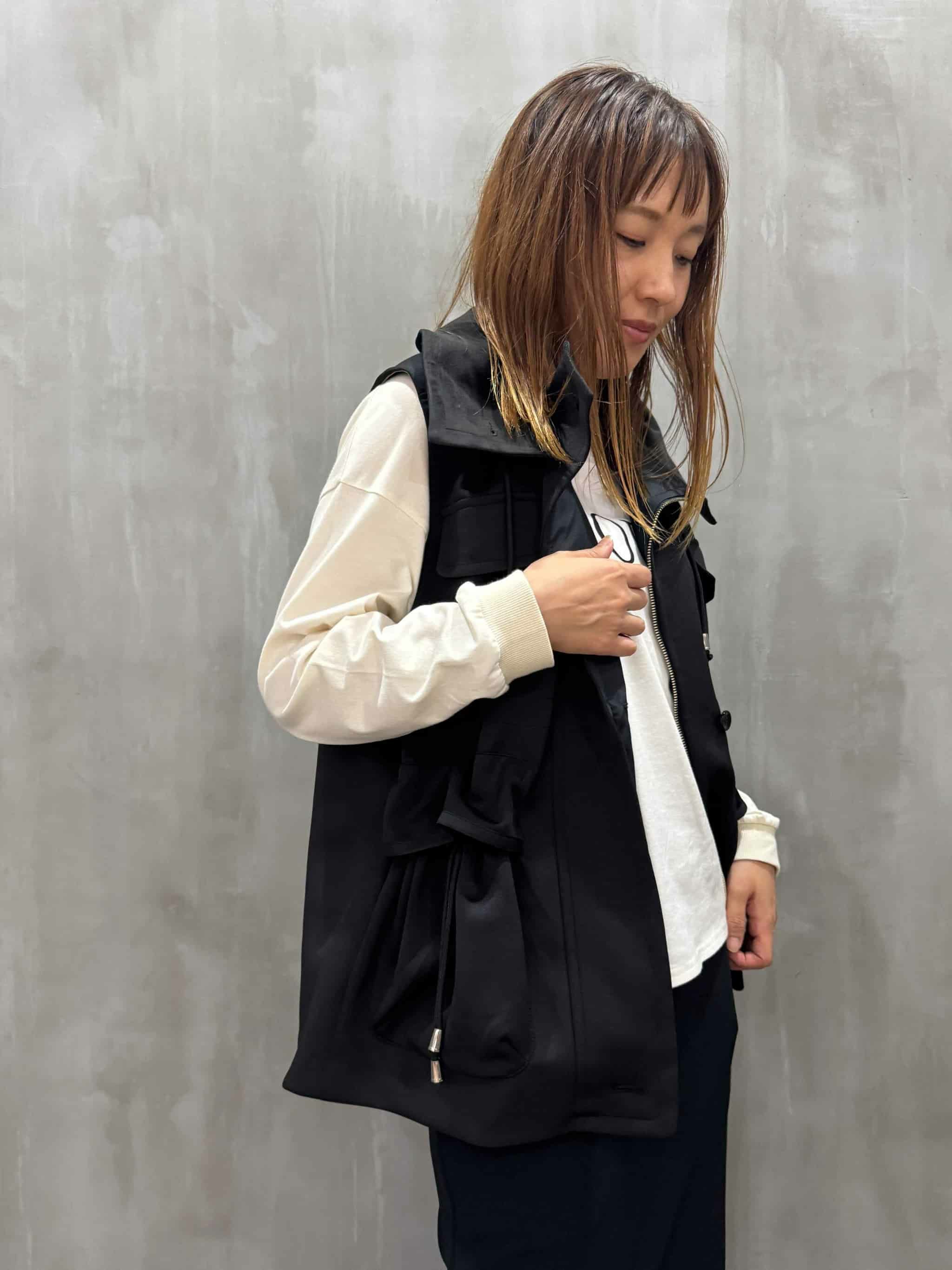 美品 Lallia Mu ラリアムー ケープカラー リバーコート 　黒 Lallia Mu | MFG WEBSTORE