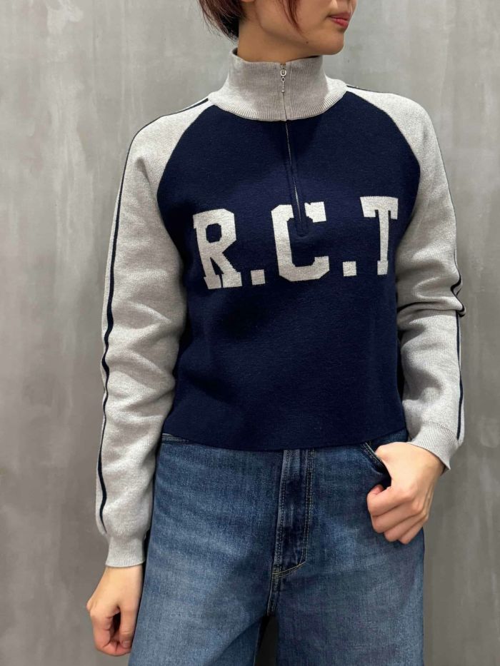 ayane(アヤン)|ハーフジップショート丈ロゴニット|855754