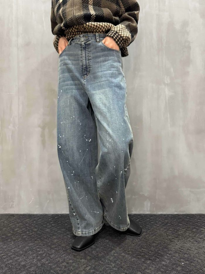 ayane(アヤン)|ペイント加工バレルレッグデニムパンツ|875815
