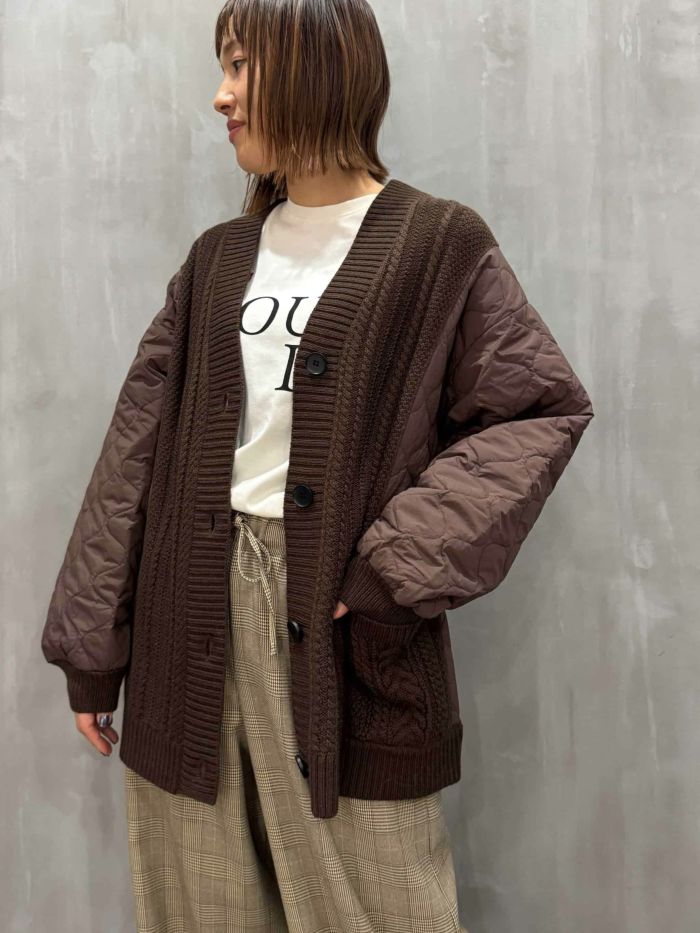 CHIGNON(シニヨン)|中綿ケーブルニットカーディガン|9555-295JR