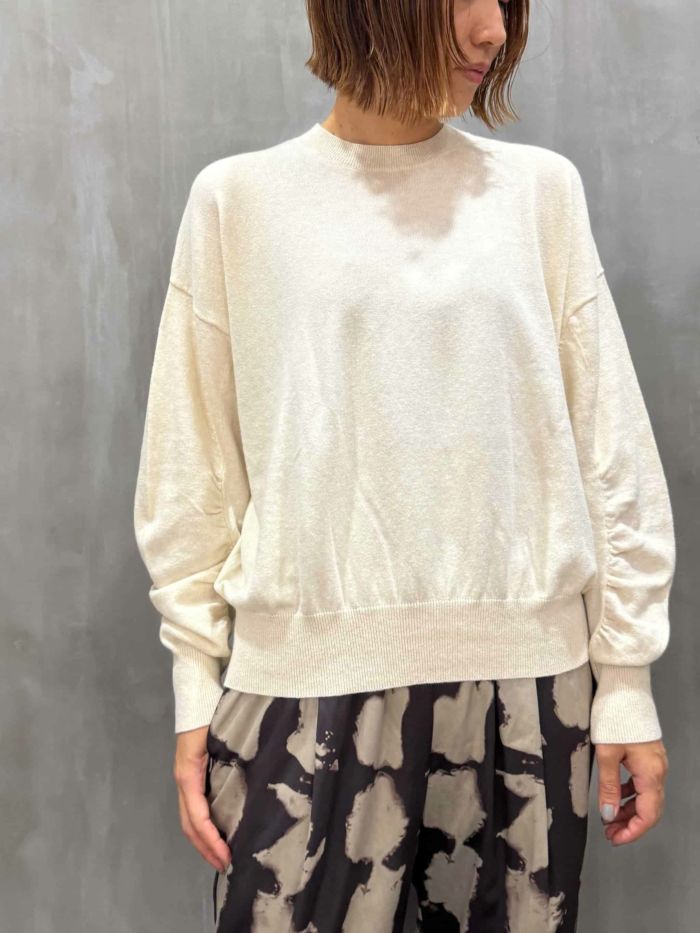trois(トロワ)|コットンカシミアミラノリブバルーン袖ニット|T256-88040