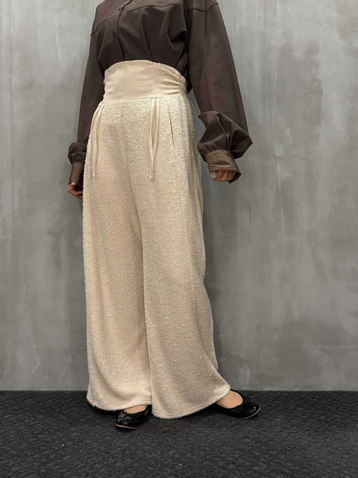 CYAN TOKYO(シアントーキョー)|シャーリングウエストフリンジワイドパンツ|507413