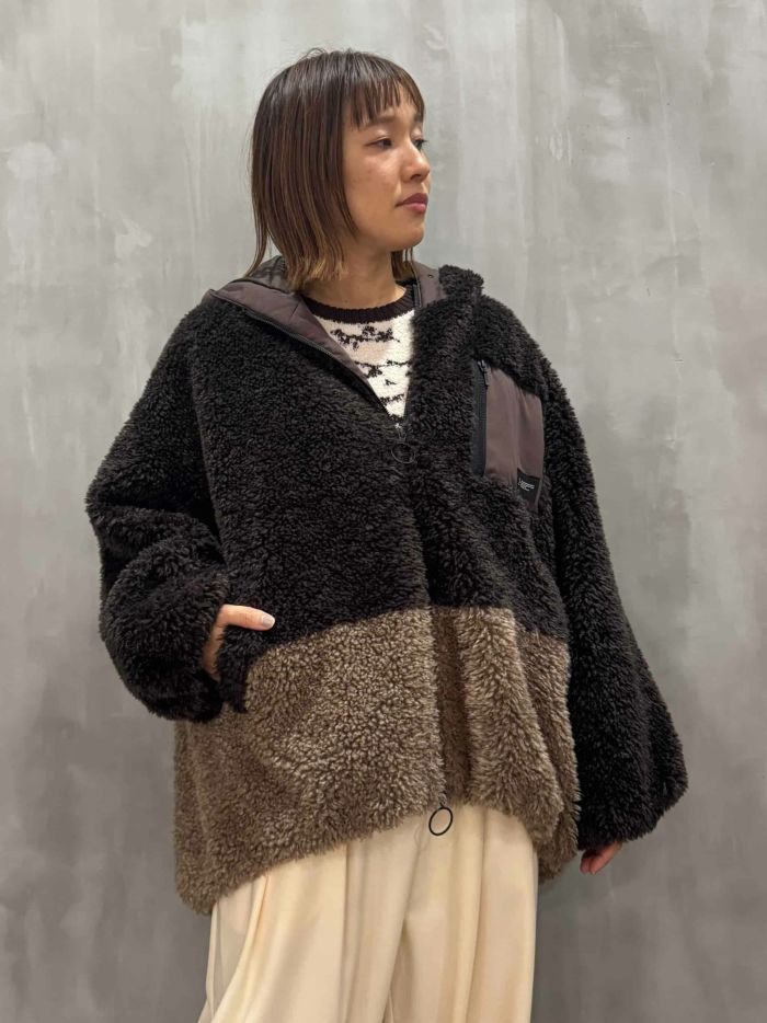 ayane(アヤン)|バイカラーボアブルゾン|855713