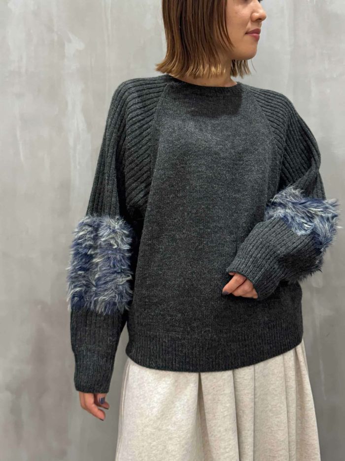 Lallia Mu(ラリア・ムー)|ファースリーブニット|2514474