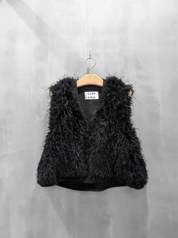 CYAN TOKYO(シアントーキョー)|MIXファーZIPベスト|507418