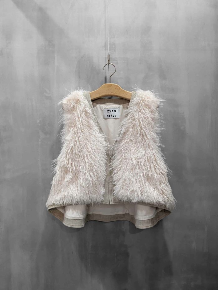 トップス Sao CYAN TOKYO（シアントーキョー）｜MIXファーZIPベスト｜507418 | MFG