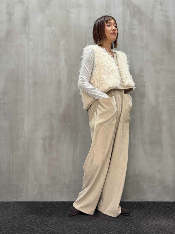 CYAN TOKYO(シアントーキョー)|スラブモールビッグポケットサロペ CYAN TOKYO(シアントーキョー)|スラブモールビッグポケットサロペ