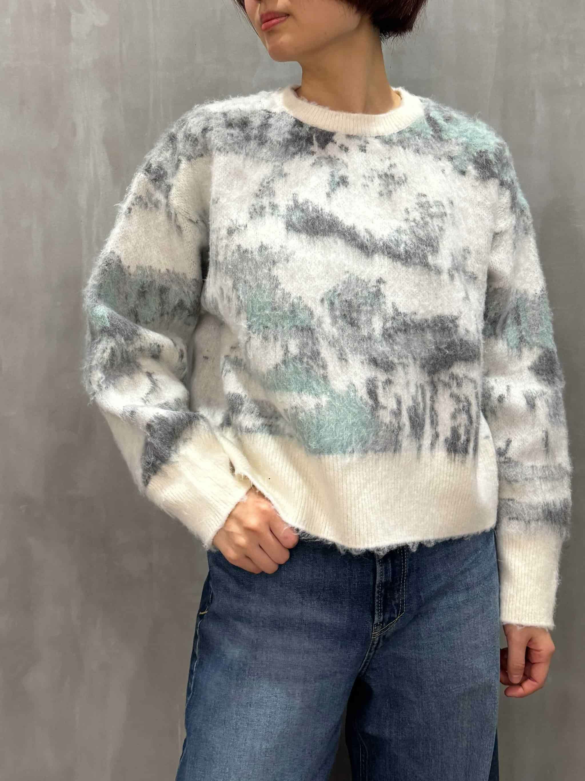 trois(トロワ)|ニュアンス柄シャギーショートプルオーバー|T256-88061