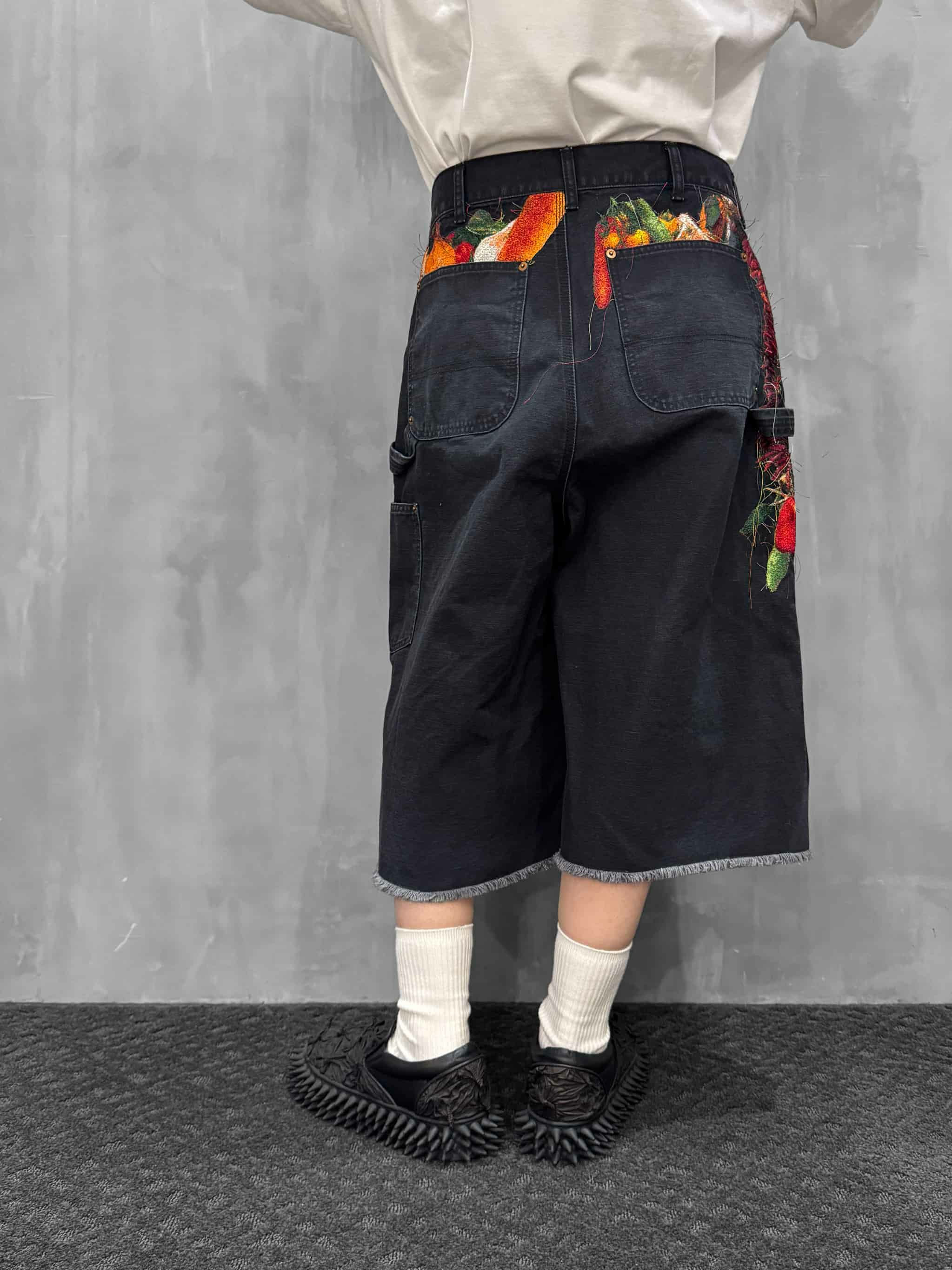 1点限り】doublet（ダブレット）｜VEGETABLE EMBROIDERY CUT-OFF PANTS